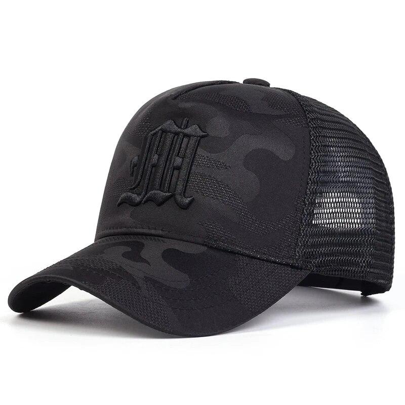 Fashion M Letter Camouflage Embroidery Baseball Net Caps Spring and Summer Outdoor Adjustable Casual Hats Sunscreen Hat