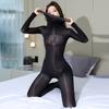 Full Body Stockings Women Sexy Oil Shiny Jumpsuits Transparent Ultra Thin Long Sleeve Bodysuits Pantyhose Erotic Lingerie