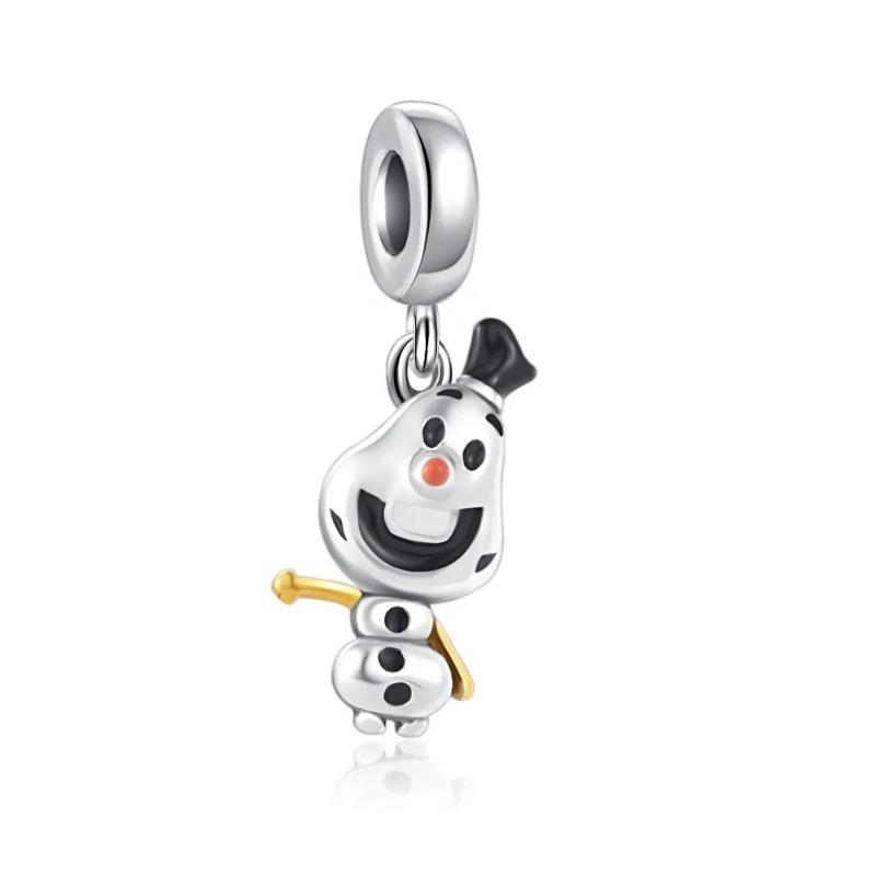 925 Silver Stitch Dumbo Mickey Snow White Charms Beads Fit Bracelet DIY Accessories Gifts