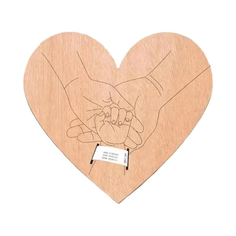 Baby Birth Wooden Board Hospital Bracelet Holder Engraved Detail for Newborns Photography Session Family Gift
