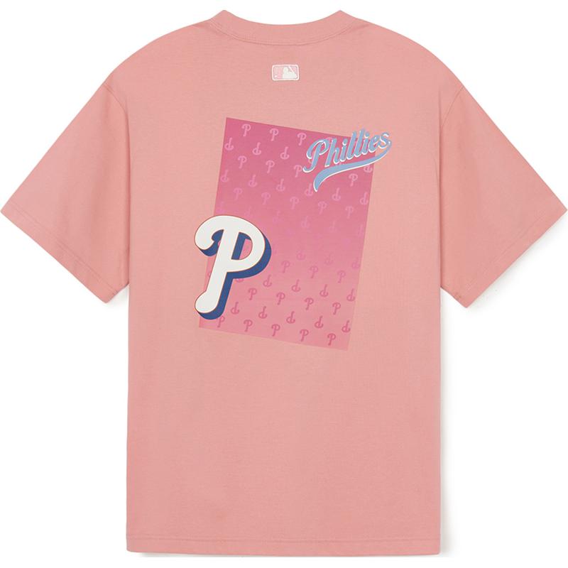 MLB Monogram T Shirt Unisex Pink 3ATSM0344-10PKM S