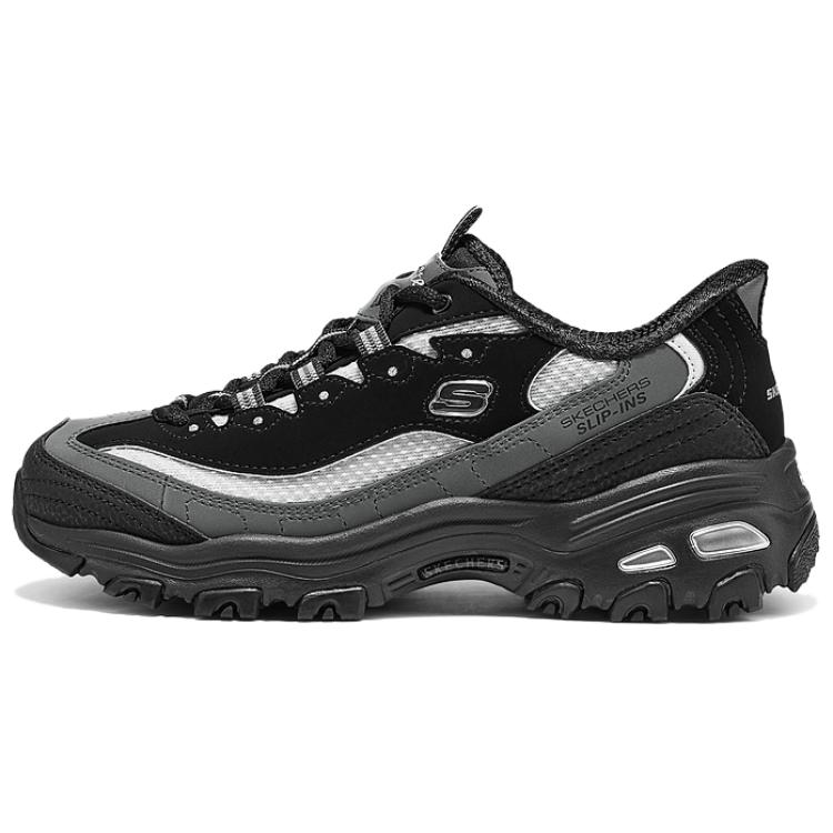 Skechers Women Black Grey Low Top Dad Shoes Breathable Support 150866-BKCC