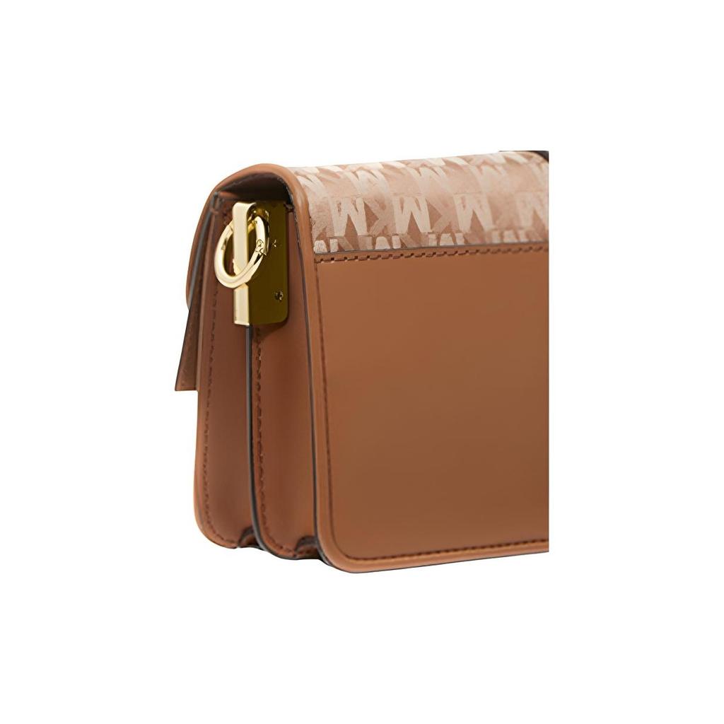 Michael Kors Mk Greenwich Casual Commuter Monogram Logo Buckle Fabric Shoulder Bag Women shoulder bag Acorn-Brown 30S2GGRL2J-230