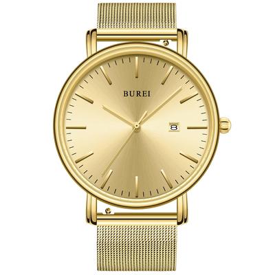 Watch Simple Waterproof Analog Business Milanese Mesh Belt Arm Watch Stylish Popular Date Brand Black Gold Black Watch Men's Men's Men's