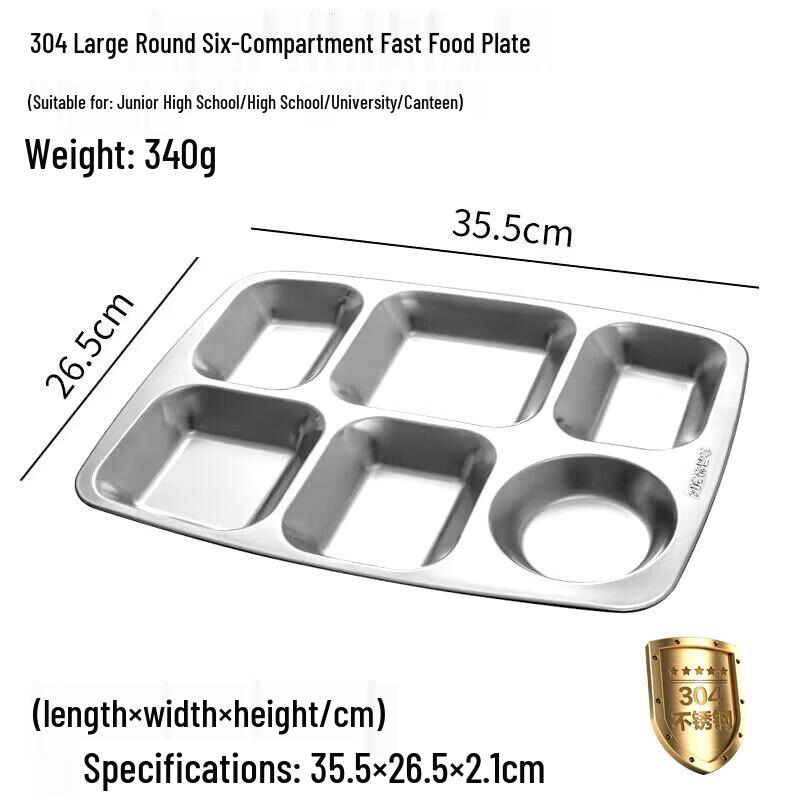 Jingyuheng 304 Stainless Steel Partitioned Meal Tray