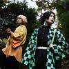Adult Kids Demon Slayer Corps Kimetsu No Yaiba Kisatsutai Kamado Tanjirou Uniform Agatsuma Zenitsu Cosplay Costume Anime Cloak