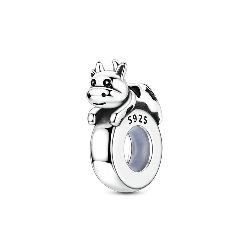 Original 925 Sterling Silver Bead Charm Cute Animal Series Silicone Clip Bead Fit Original Bracelet For Women DIY Jewelry Gift