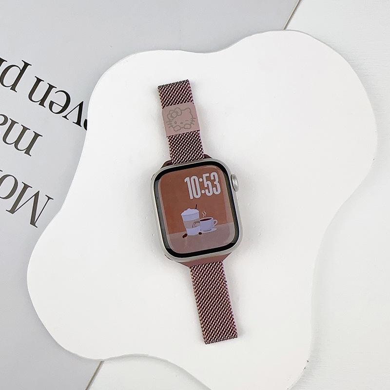 Apple Watch S10 Milanese Kitty Metal Strap: Slim Magnetic Band for Women