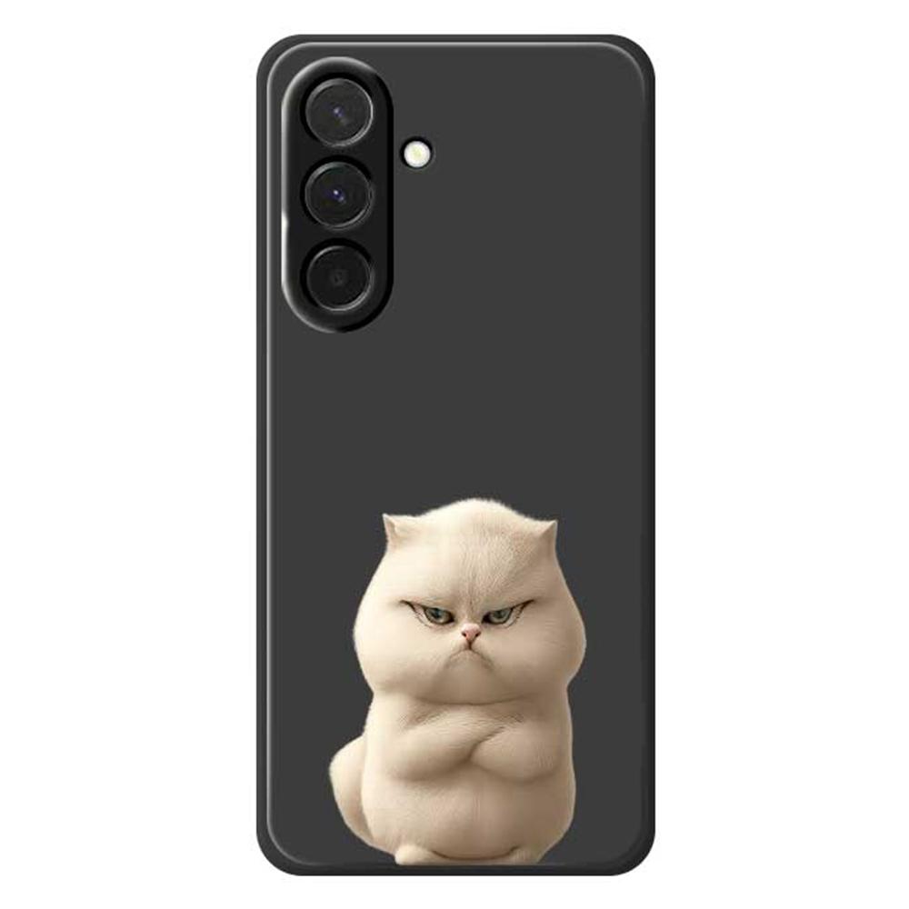 For Samsung Galaxy A36 5G Case Angry Cat Pattern Printing Straight Edge TPU Phone Back Cover