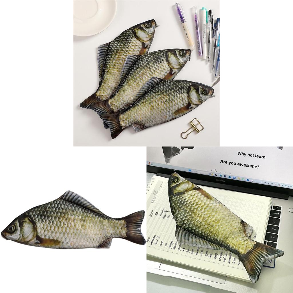 Creative Fish Shape Pencil Case With Polyester Material Fun Storage For Students And Kids