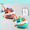 Baby Educational Electric Rotating Sound Light Boat With Magnetic Fish Fishing Toy For Children