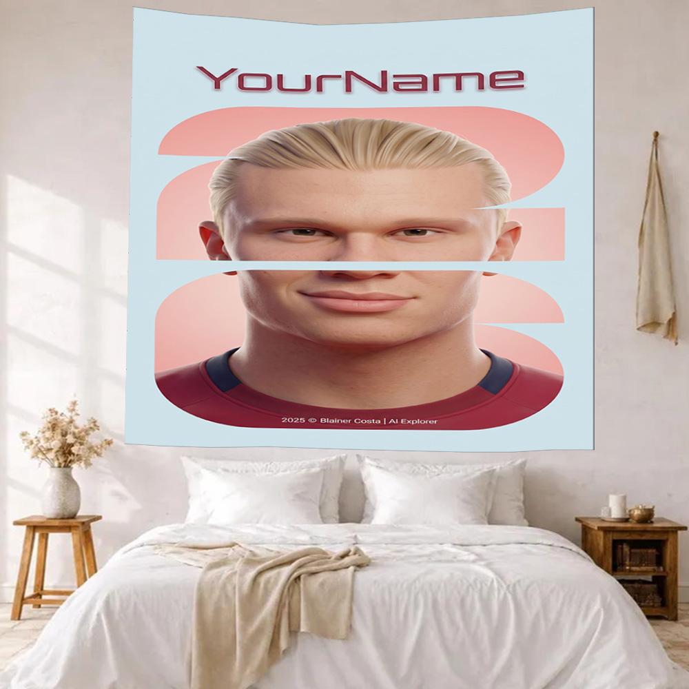 Haaland Custom Your Name Wall Decor Tapestry Art For Pet Memorial Birthdaywedding Party Backdrop Family Gift