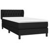 Vidaxl Continental Bed With Mattress, Black, Fabric, 100X200 Cm
