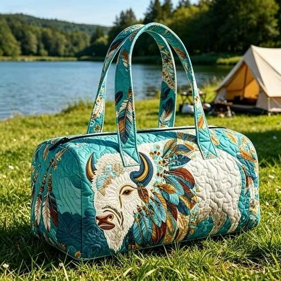 3D-Printed Quilted Cotton Women's Travel Yoga Handbag