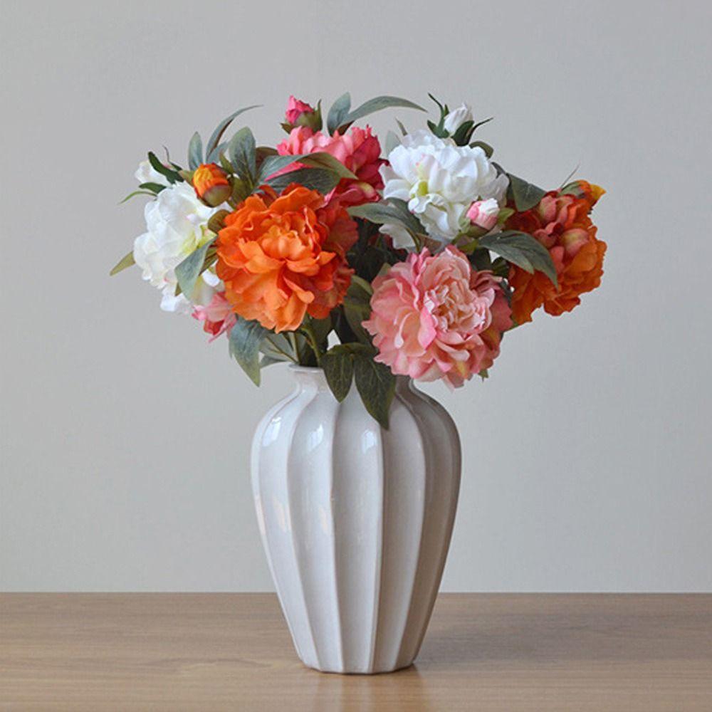 Silk Petals Simulation Peony Flower Multicolor Lifelike Flower Creative Faux Flower  Party Supplies
