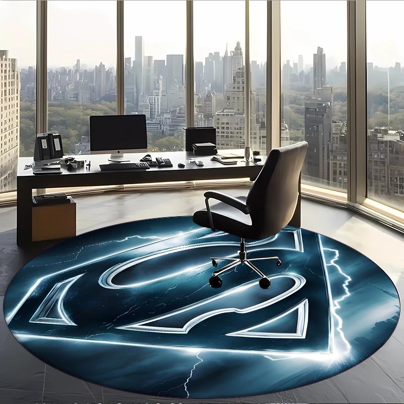 Superuomo (1) Tappeto Rotondo per Ufficio Tappeto Decorativo per Pavimento per Ufficio Camera da Letto Soggiorno e Spazio Domestico