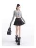 Harajuku Streetwear Pleated A-Line Wool Skirt - Versatile High Waist School Style