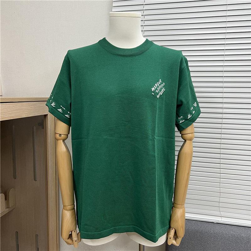 Edition 2025 Spring/Summer Trendy Jacquard Brand Logo Knit Unisex Short Sleeve