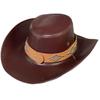 Portable Cowboy Hat Gentleman Fisherman Hat Gift for Camping Climbing Lovers Gentleman Wide Brim for Dress-up  Claret