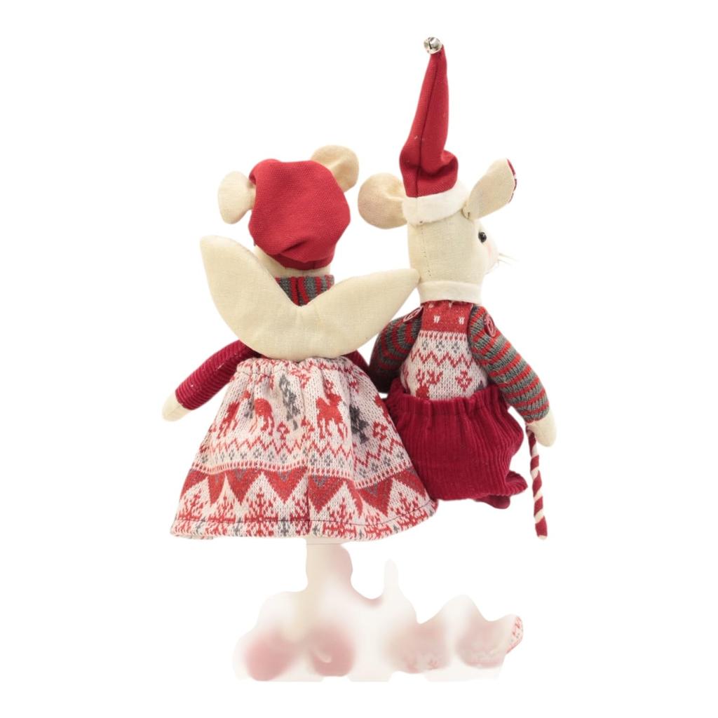 Vivienne Sitting Mouse Walking Christmas Boy's Stick, 42.5cm, Ornament, QAH19/529-G
