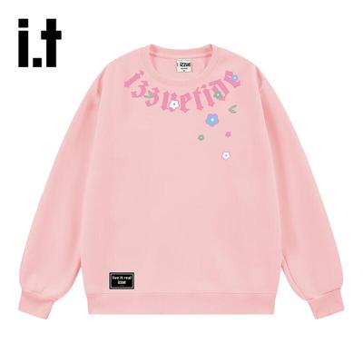 Izzue Unisex Retro Long Sleeve Round Neck Pullover Sweatshirt