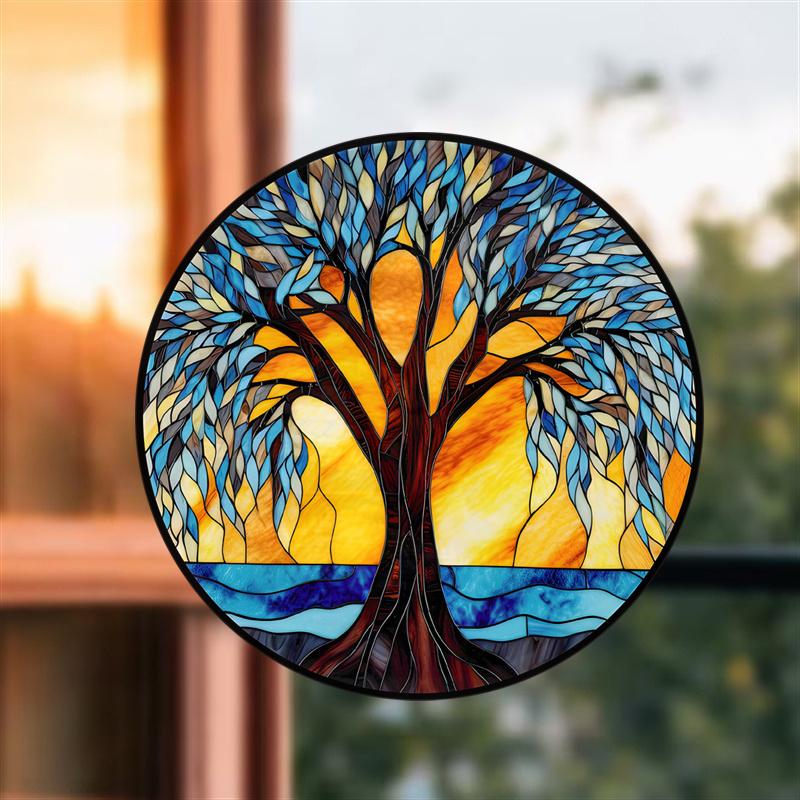2D Flat Tree of Life Acrylic Decoration Sign, Home Decor Plaque Hanging Wall Art Decorative Garden Decoration for Room Door Signs Hanging Square Livin