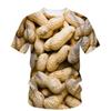 Hip Hop Personality Peanut Sunflower Seed Pattern 3d Printing Funny Men's Short Sleeve T-Shirt Fashion New Creative Quality Top
