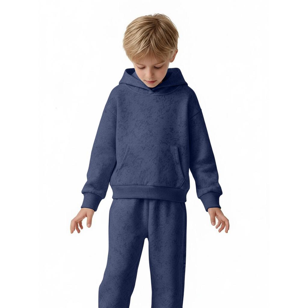 Boys' Tie- Hooded Sweatsuit Set 2-Piece Casual Outfit