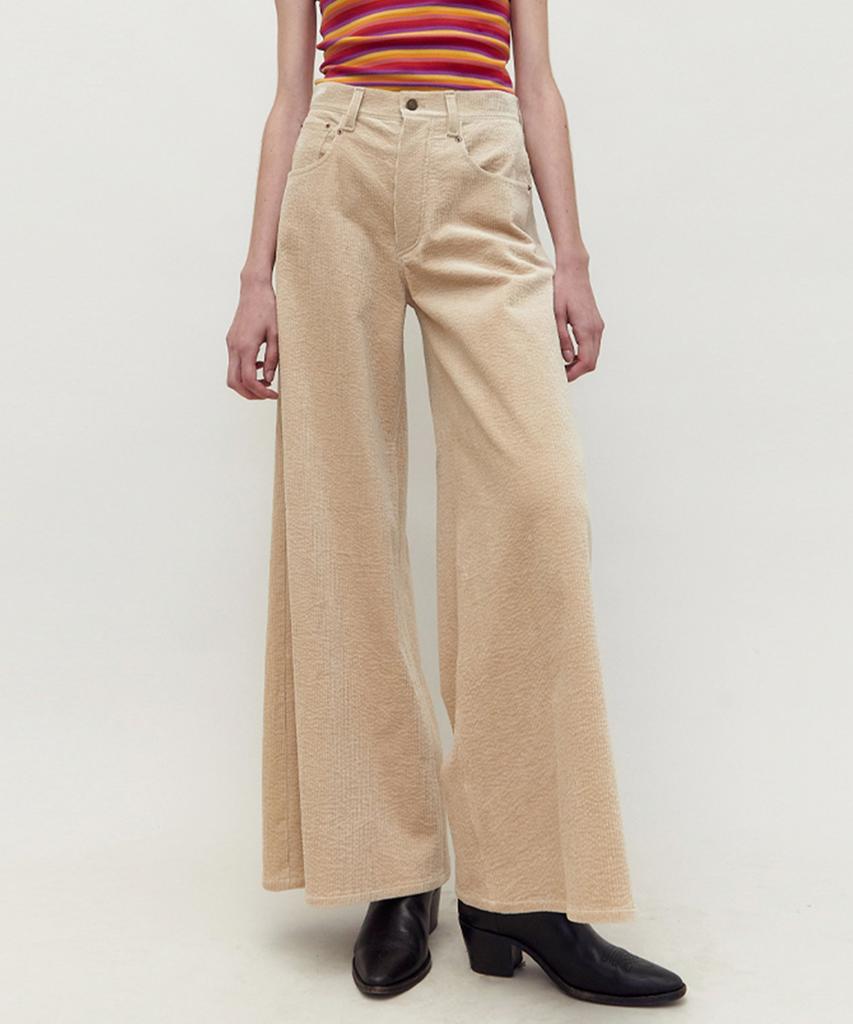 M.M.M Corduroy Long Wide Pants_Beige
