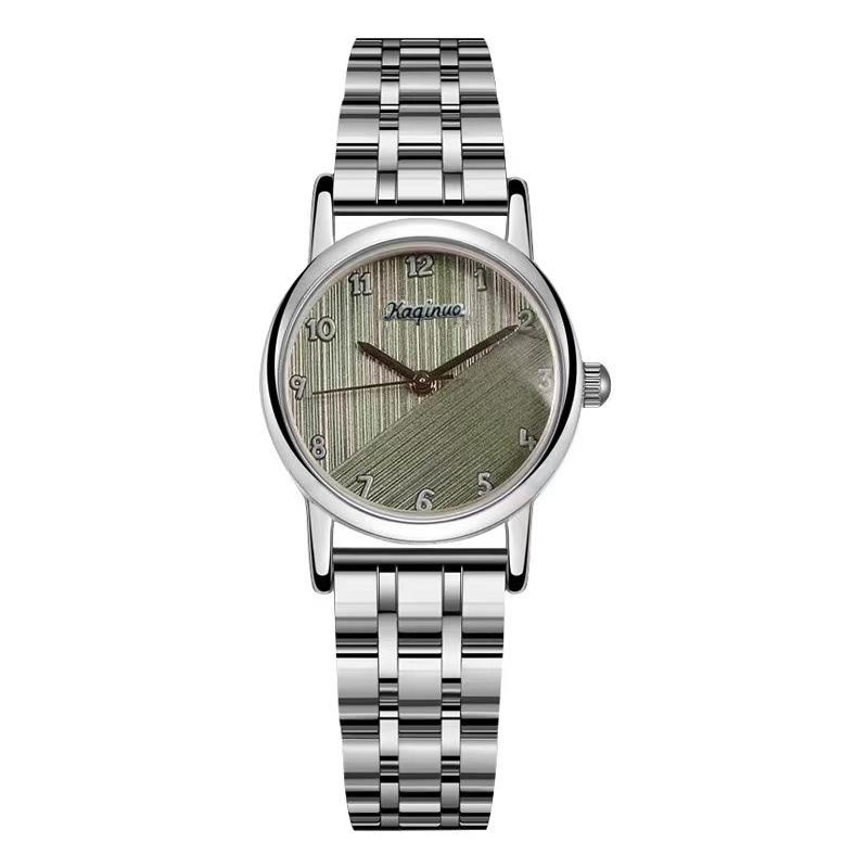Brushed Pattern Niche Steel Belt Watch Girl Classic Simple Niche Design Texture Steel Belt Korean Quartz Watch Woman