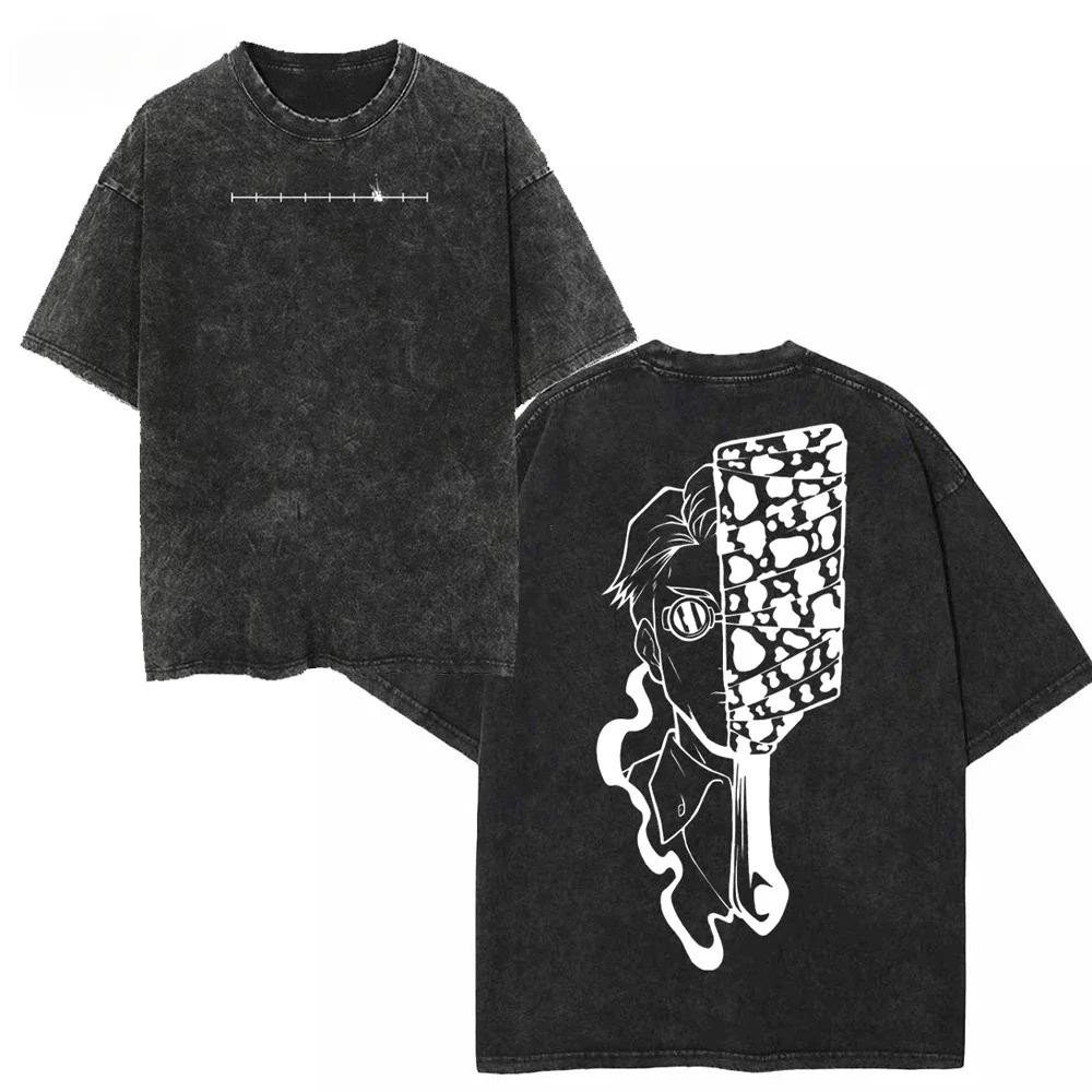 Japanese Anime Graphic Washed New Arrival Mens Clothes Tee Shirt Homme Graphic T-Shirts Men Tshirt for Men Ropa Hombre