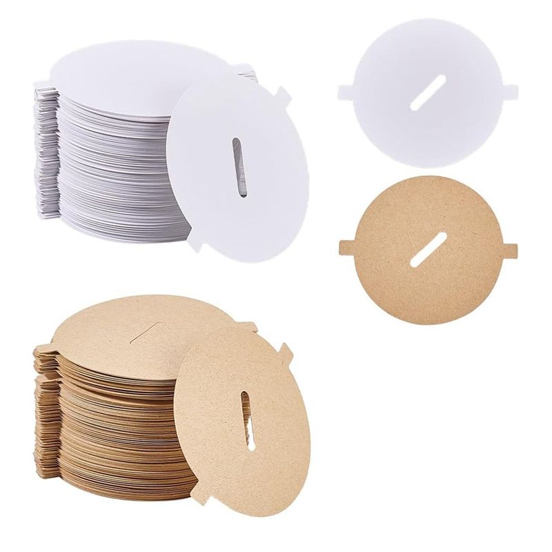 

ABJI-240PCS Candle Dust Covers 2 Colors Paper Candle Pull Tab Lids Candle Decoration, Candle Topper 2.12 Inch