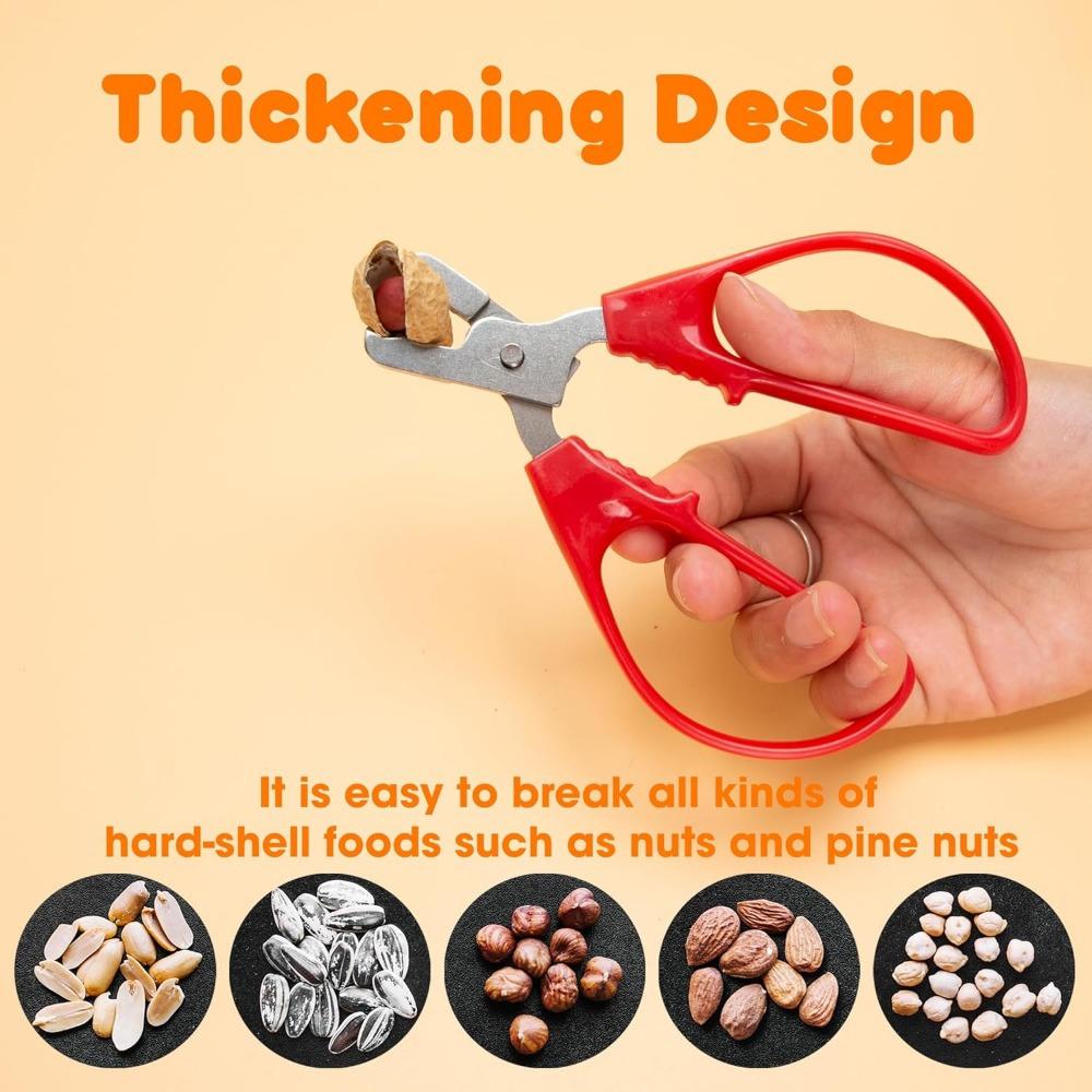 3ks Louskáček na ořechy, Kovový louskáček na skořápky s rukojetí, Domácí kuchyňský loupací nástroj Otvírák Kleště