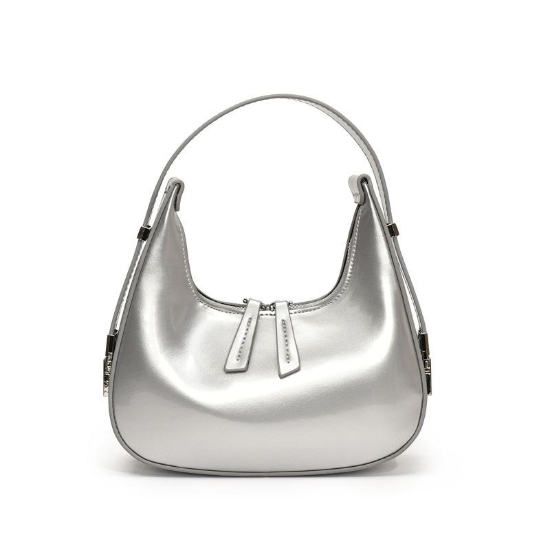 Niche design patent leather handbag women's new spring fashion versatile shoulder bag underarm bag