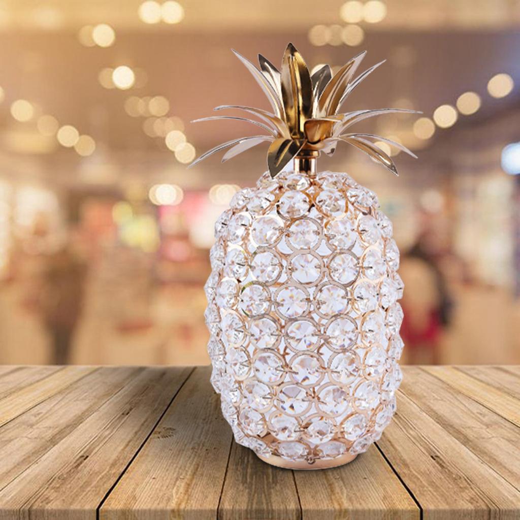 Nordic Crystal Pineapple Figurines Fruit Statue Sculpture Candelabra Base Candle Cover for Bookshelf