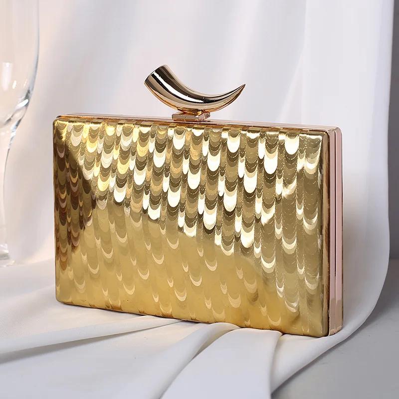 

Crystal Evening Bags Women Moon Buckle Clutch Sequined Glitter Handbags Purse Shoulder Bag Luxury Designer Clutches Bridal Bolsa