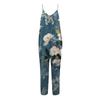 Damen Jumpsuit mit Blumenmuster, lässig, locker, verstellbare Hosenträger