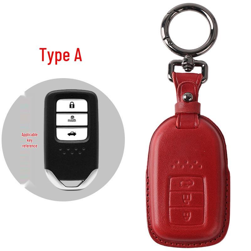 Genuine Leather Key Case for Honda Civic 11th Gen, Accord, Lingpai, Crown Road, CRV - Handmade Cowhide Key Bag