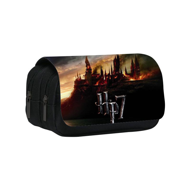 Harry Potter Pencil Case Cartoon Anime School Supplies Storage With Double Layer For Students
