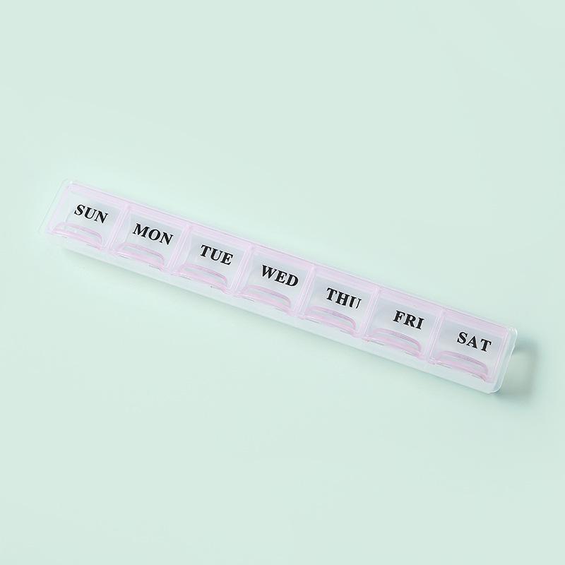 Transparent Moisture-Proof Weekly Pill Organizer with Compartments
