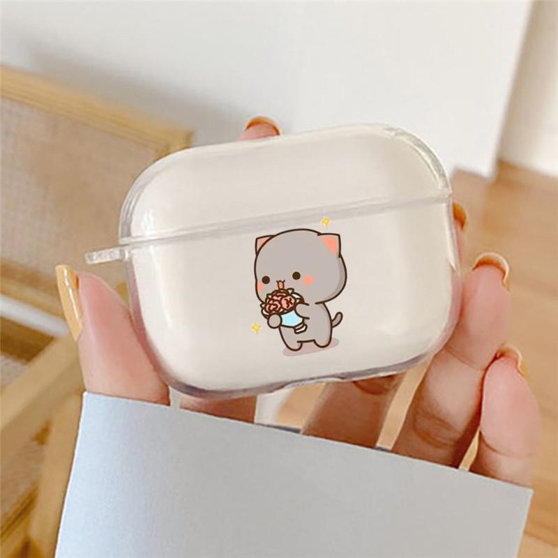 Kawaii Cute BuBu DuDu Bear Couple Earphone Case For Airpods 4 3 2 1 Clear Soft Wireless Cover For Apple Airpod Pro 2 Accessories