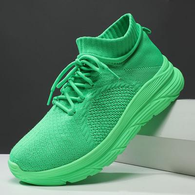 Hochwertige Plateau-Schuhe für Herren Sneakers Koreanisch Leicht Herrenschuhe Trendig Schwarz Atmungsaktives Mesh Herrensocken Schuhe
