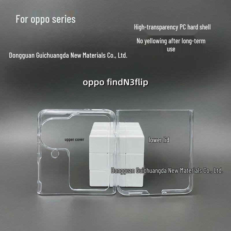 Compatible Oppo Find N3/N2 Flip Transparent PC Hard Case - Protective Foldable Phone Case.