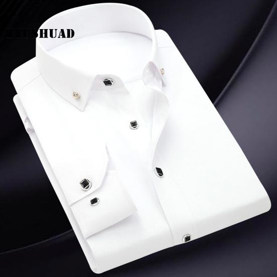 Moda Talla Grande Hombre Camisa De Un Solo Pecho Casual Slim Negocio Color  Sólido Color Camisa de Cuello Hacia Abajo comprar a buen precio — entrega  gratuita, reseñas reales con fotos — Joom