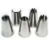5pcs Large Metal Cake Cream Decoration Tips Set Pastry Tools Stainless Steel Piping Icing Nozzle Cupcake Head Dessert Decorators.
