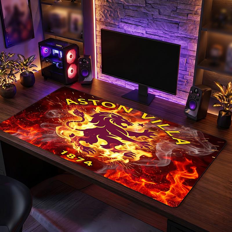 Aston Villa Football Print Large Mouse Pad, Anti-Slip Extended Gaming Desk Mat for Office Home