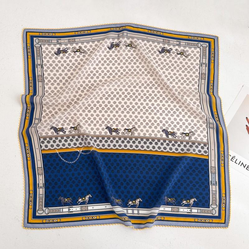 100% Silk Crepe Square Scarf Women Fashion Office Decorative Lace Neckerchief