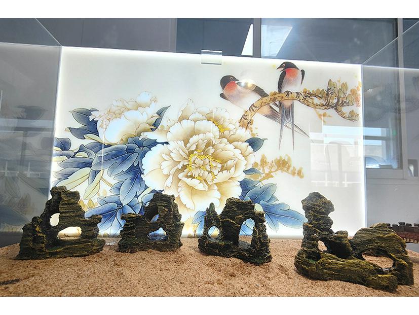 Retro Jiangnan Fish Tank Decoration: Yunhelou Cottage Rockery