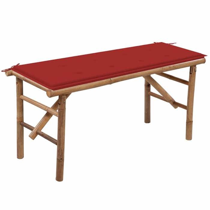 VidaXL Banc de Jardin Pliable avec Coussin Banc de Terrasse Meuble d'Extérieur Banc de Patio Meuble de Jardin Arrière-cour 3063855