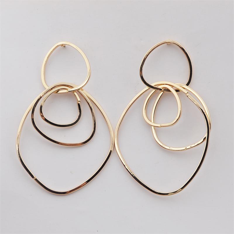 New Exaggerated Big Small Circles Hanging Earrings for Women Irregular Rounds Pendants Female Drop Earrings Rock Jewelry